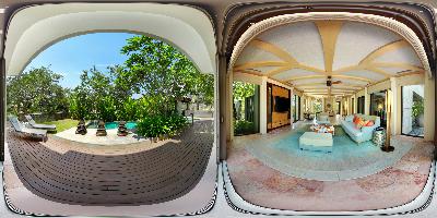 Garden Villa with Private Pool (one bedroom) - Living Room 